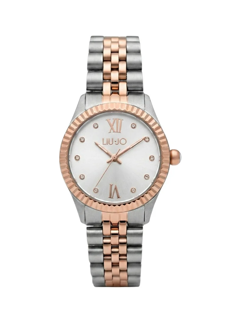 ليو جو ساعة لي جو كاجوال بيضاء مزدوجة اللون صغيرة